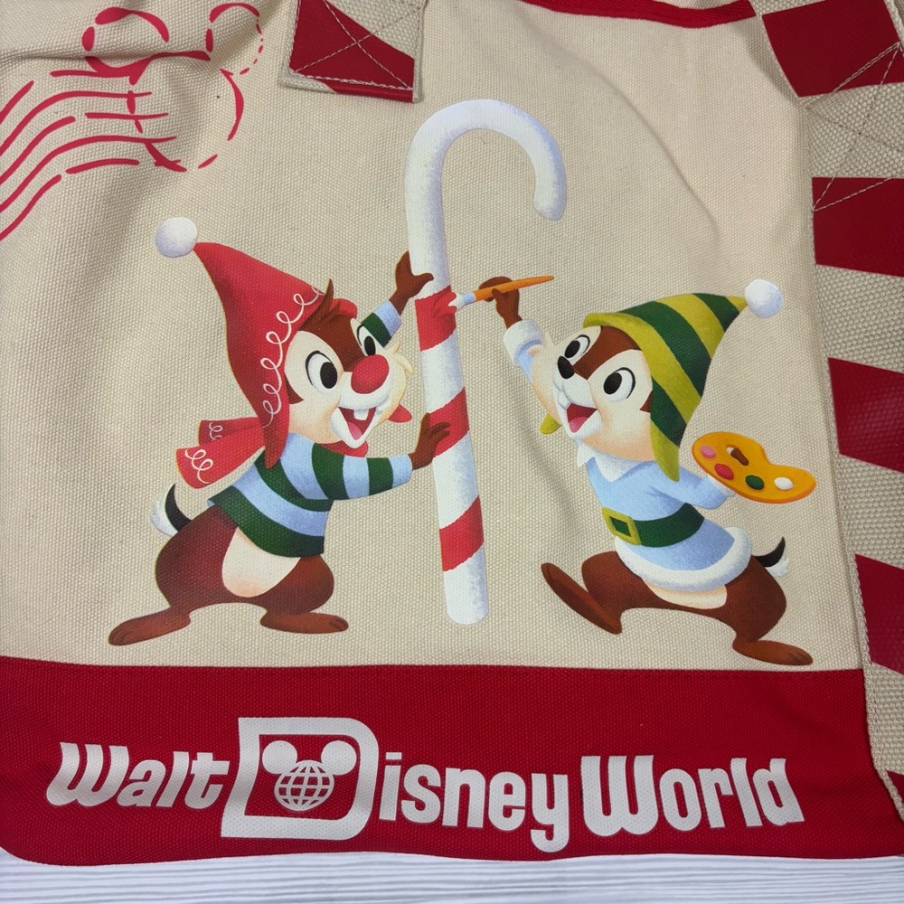 Walt Disney World Chip n’ Dale Holiday Christmas Tote Bag - Picture 2 of 9